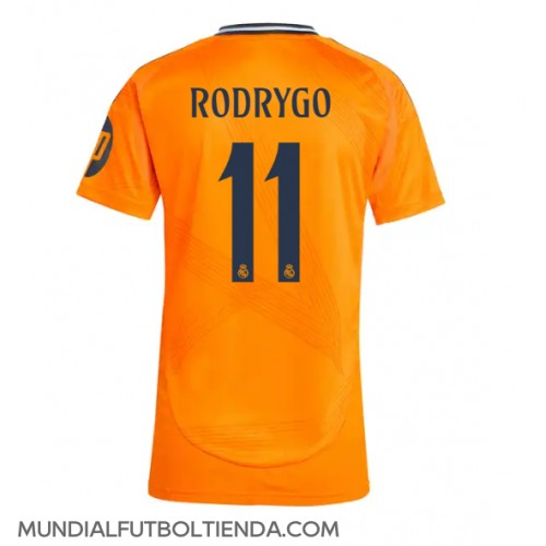 Camiseta Real Madrid Rodrygo Goes #11 Segunda Equipación Replica 2024-25 para mujer mangas cortas